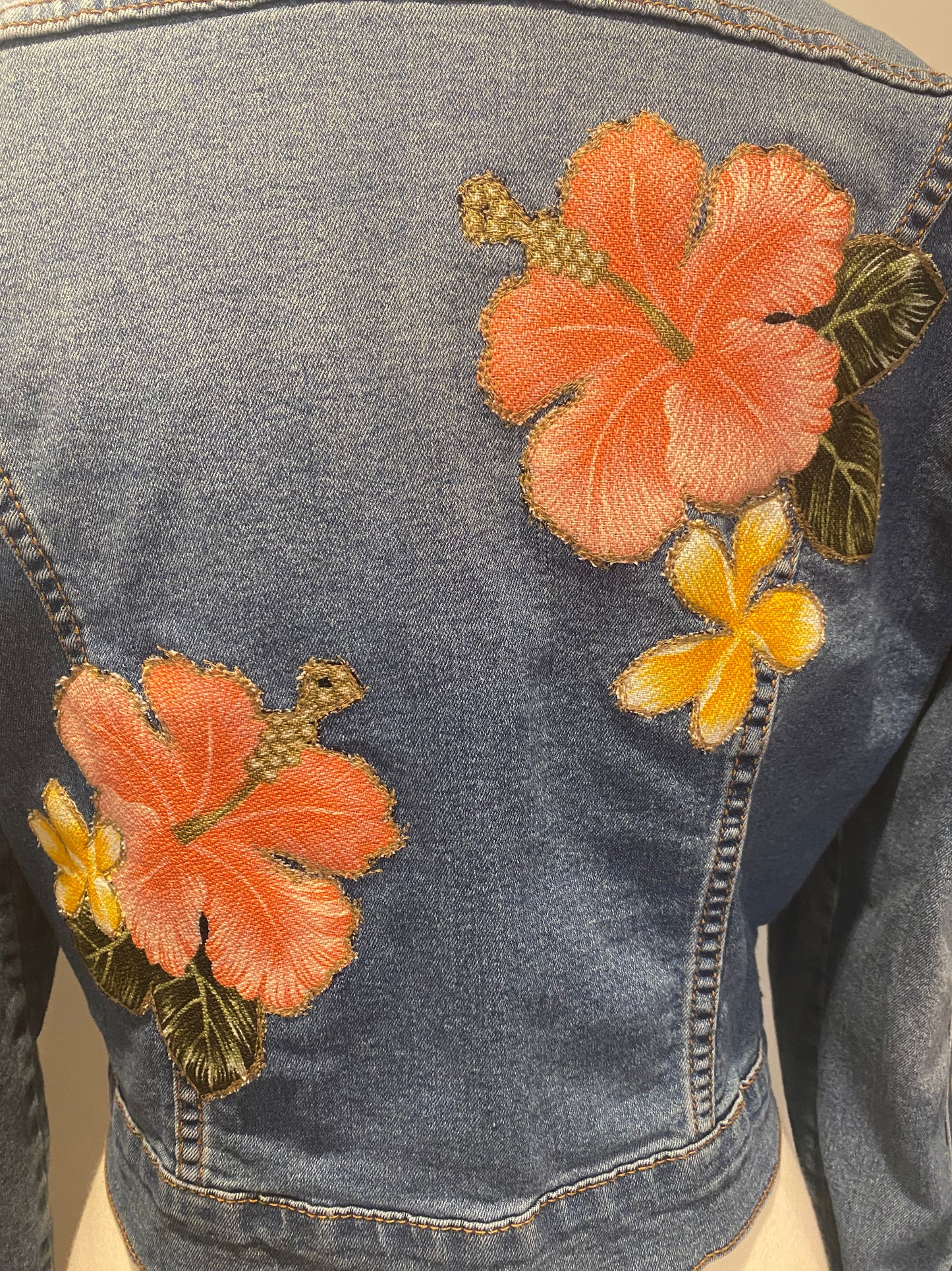 Pink Hibiscus & Yellow Plumeria || Large