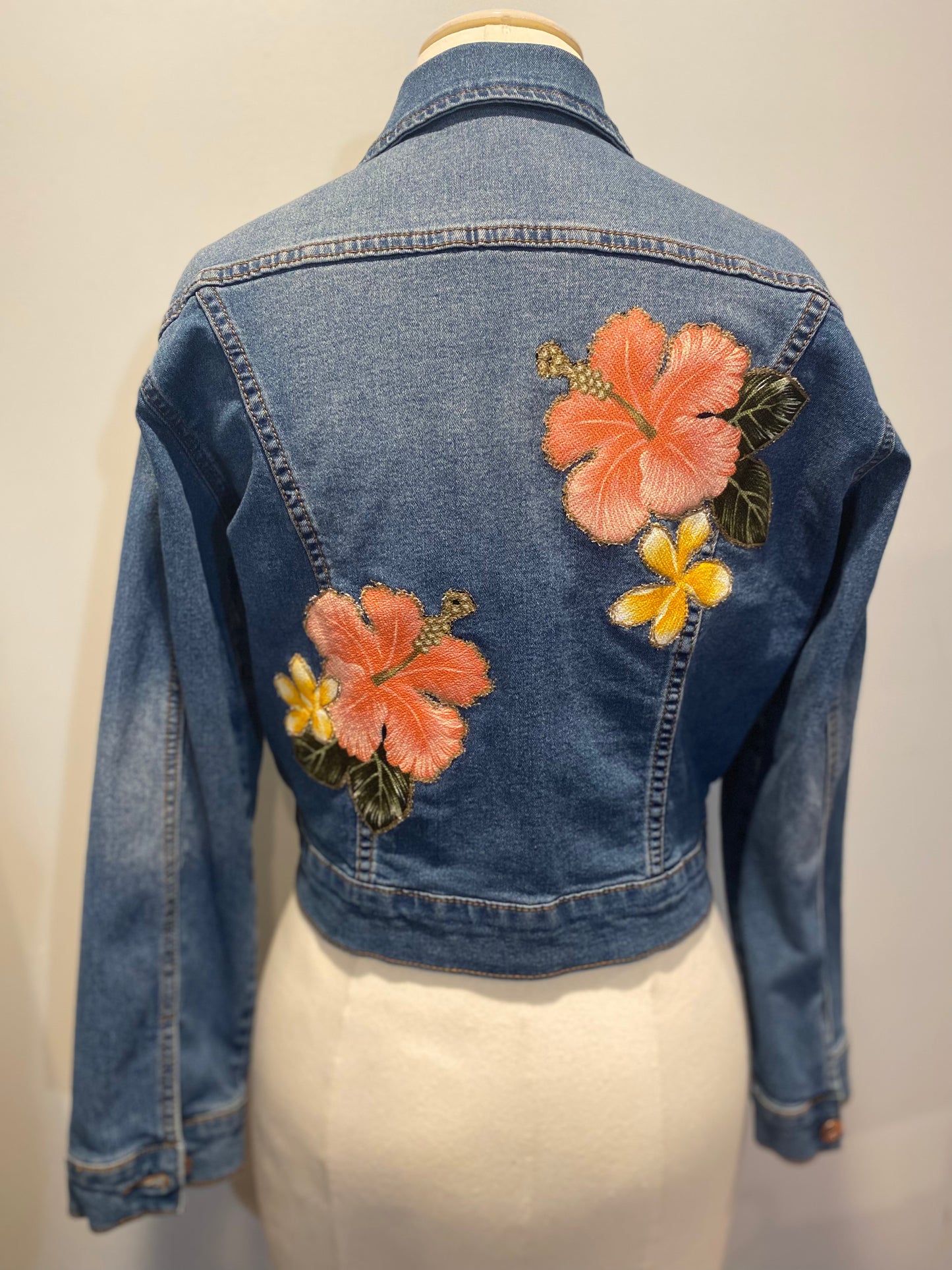 Pink Hibiscus & Yellow Plumeria || Large